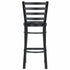 Chivari Ladder Back Bar Stool with Black Frame and Black Vinyl Seat BLMBVB-ZF-KT
