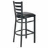 Chivari Ladder Back Bar Stool with Black Frame and Black Vinyl Seat BLMBVB-ZF-KT