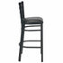 Chivari Ladder Back Bar Stool with Black Frame and Black Vinyl Seat BLMBVB-ZF-KT