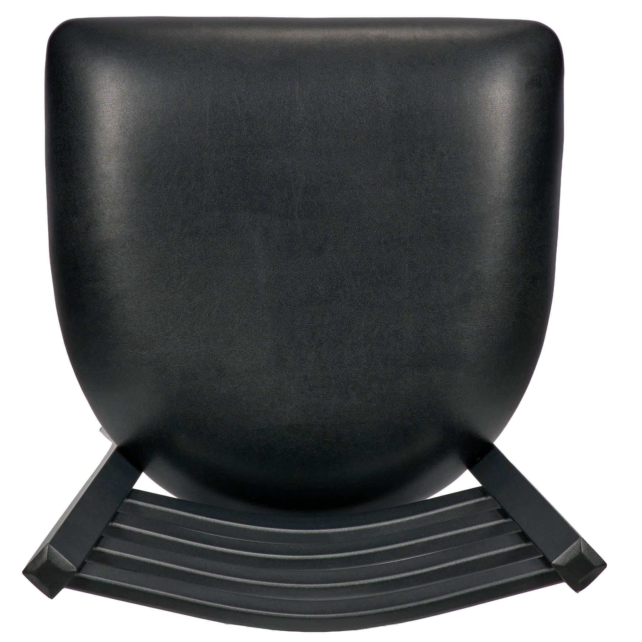 Chivari Ladder Back Bar Stool with Black Frame and Black Vinyl Seat BLMBVB-ZF-KT