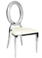 Silver Stainless Steel O Chair, Silver Frame with White Vinyl Seat