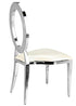 Silver Stainless Steel O Chair, Silver Frame with White Vinyl Seat