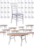 100 Person Luxury Event Package: Includes 100 Silver Resin Steel Skeleton Chiavari Chairs Plus 10 Round 72″ Heavy Duty Banquet Folding Tables Plus a Banquet Table Cart by Chivari PACK100CCRSSTEEL1072RD-T