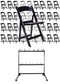 72 Black Resin Folding Chairs + Hanging Cart Combo PACK72CFRB-AX-T-CART101-AX-T