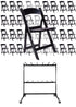 72 Black Resin Folding Chairs + Hanging Cart Combo PACK72CFRB-AX-T-CART101-AX-T