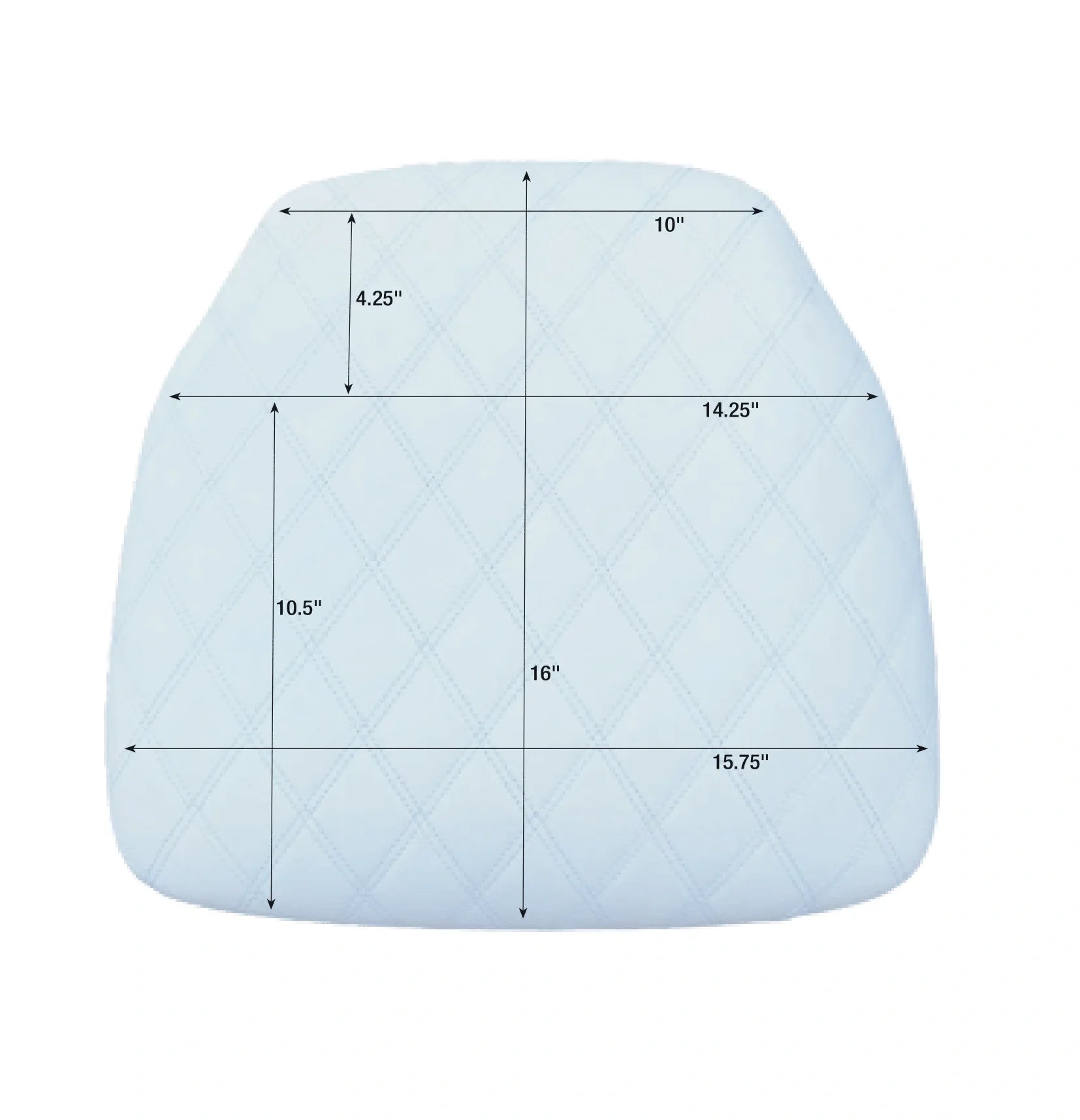 Pearl White Vinyl Panel Back Chiavari Cushion with Bentley Stitching and SlipNot™ Technology