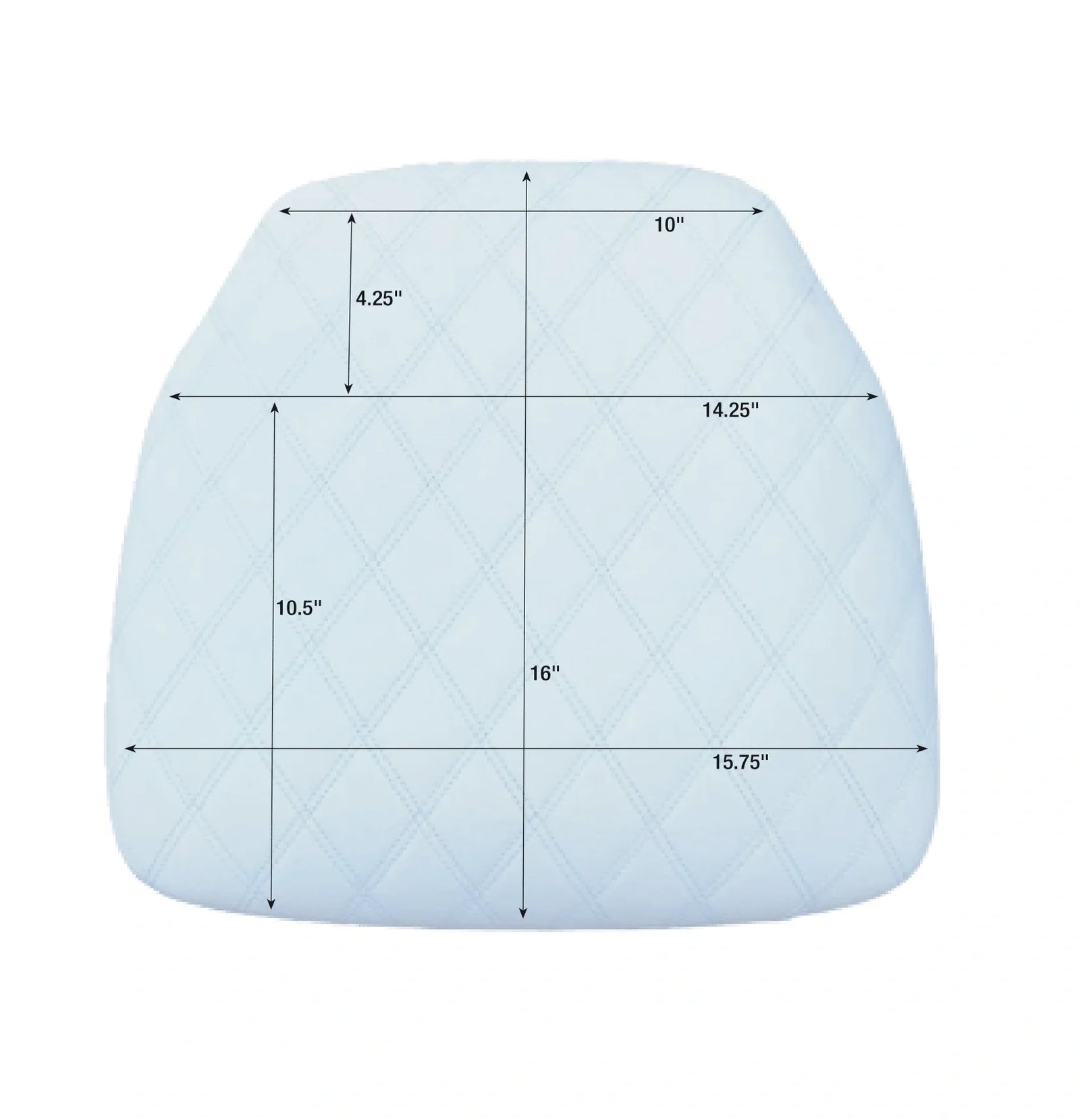 Pearl White Vinyl Panel Back Chiavari Cushion with Bentley Stitching and SlipNot™ Technology
