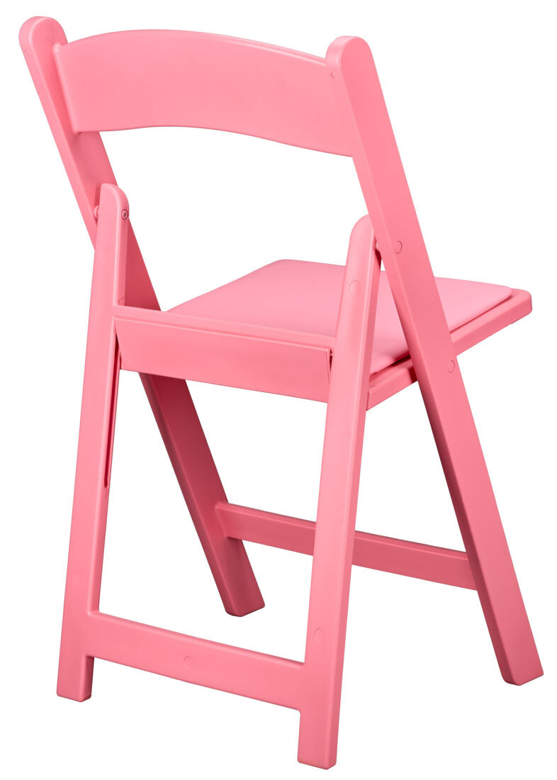 Pink with Pink Vinyl Cushion Resin Folding Chair (Per Chair Price Shown – Sold only in Quantities of 4)