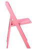 Pink with Pink Vinyl Cushion Resin Folding Chair (Per Chair Price Shown – Sold only in Quantities of 4)