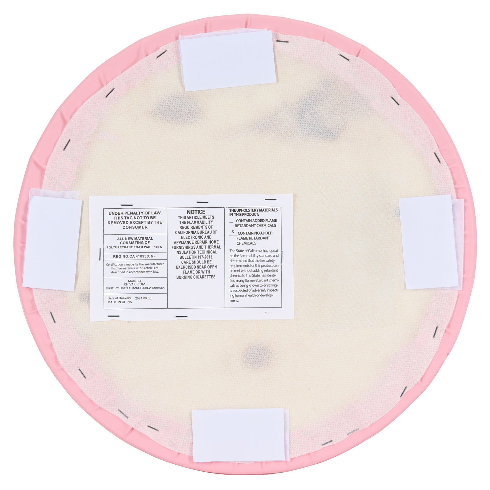 Party Pink Round Vinyl Panel Back Cushion