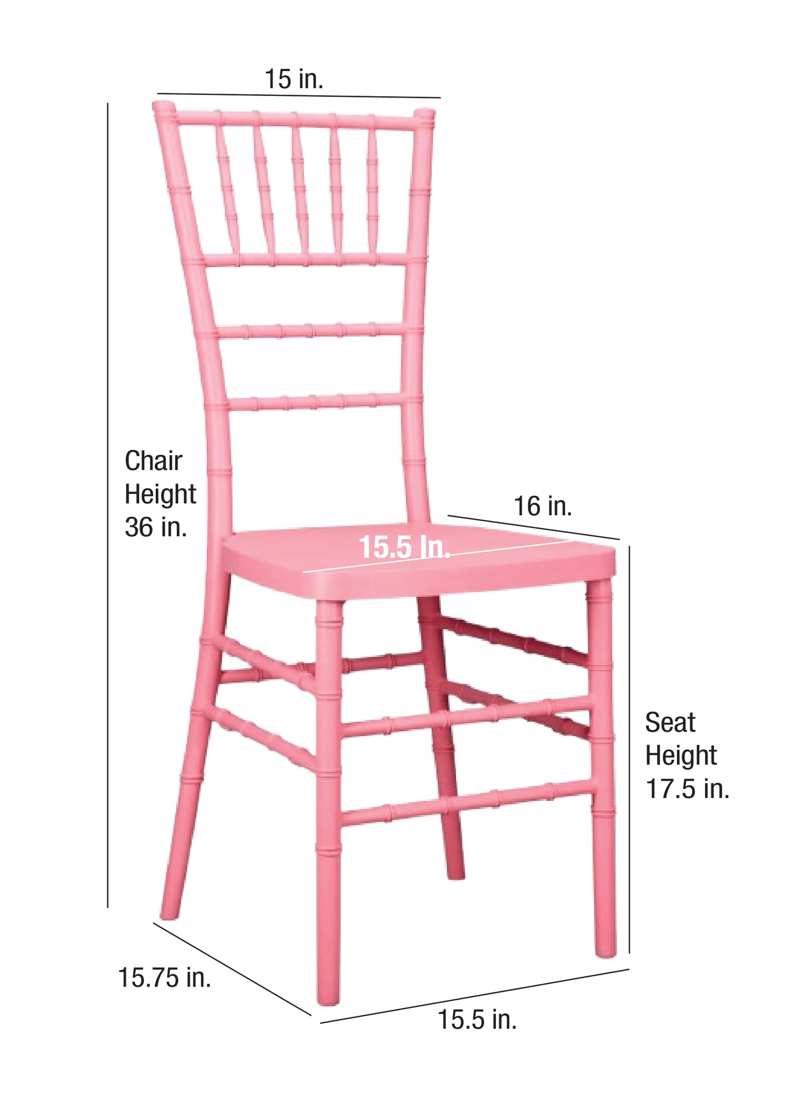 Pink ColorCore™ Resin Steel Skeleton™ Chiavari Chair