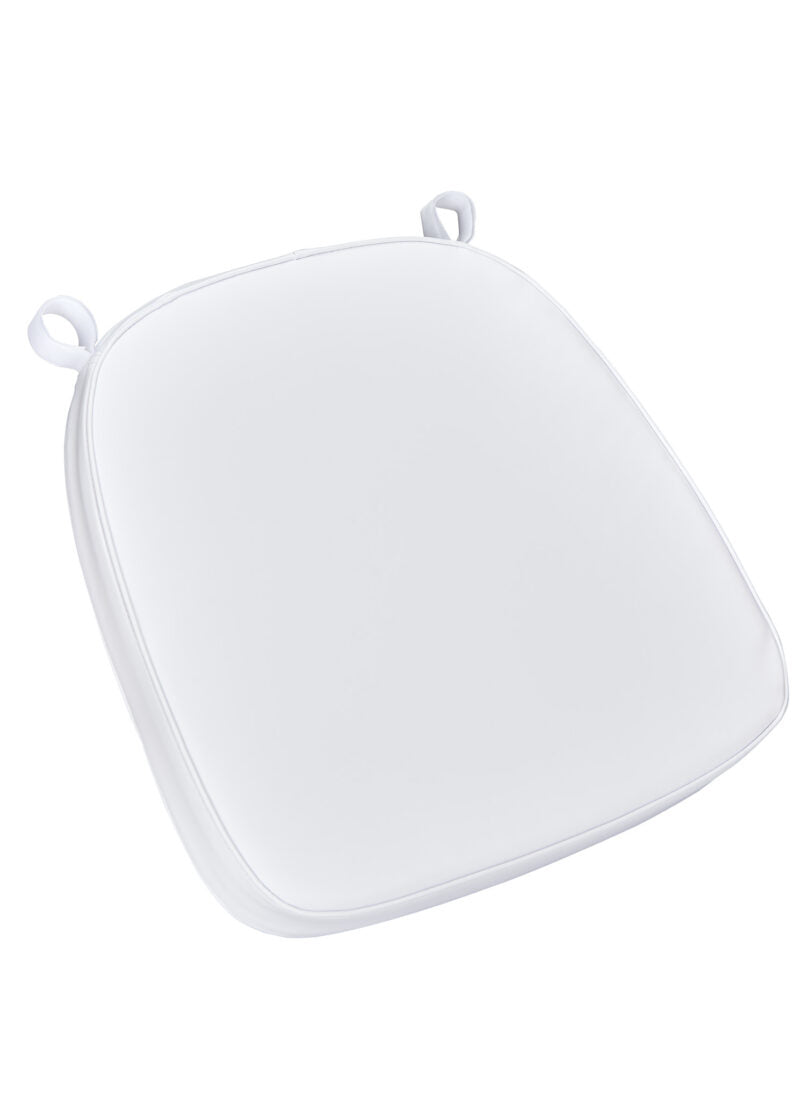 Pure White 2.0″ Thick Vinyl Chiavari Chair Cushion CUSHSTRAPVINPRWHI-PVC-AX-T