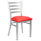Chivari Ladder Back Restaurant Chair with Silver Frame and Red Vinyl Seat CLMSVR-ZF-KT