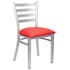 Chivari Ladder Back Restaurant Chair with Silver Frame and Red Vinyl Seat CLMSVR-ZF-KT
