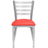 Chivari Ladder Back Restaurant Chair with Silver Frame and Red Vinyl Seat CLMSVR-ZF-KT