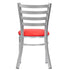 Chivari Ladder Back Restaurant Chair with Silver Frame and Red Vinyl Seat CLMSVR-ZF-KT