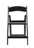 Black Resin Folding Chair with White Vinyl Padded Seat