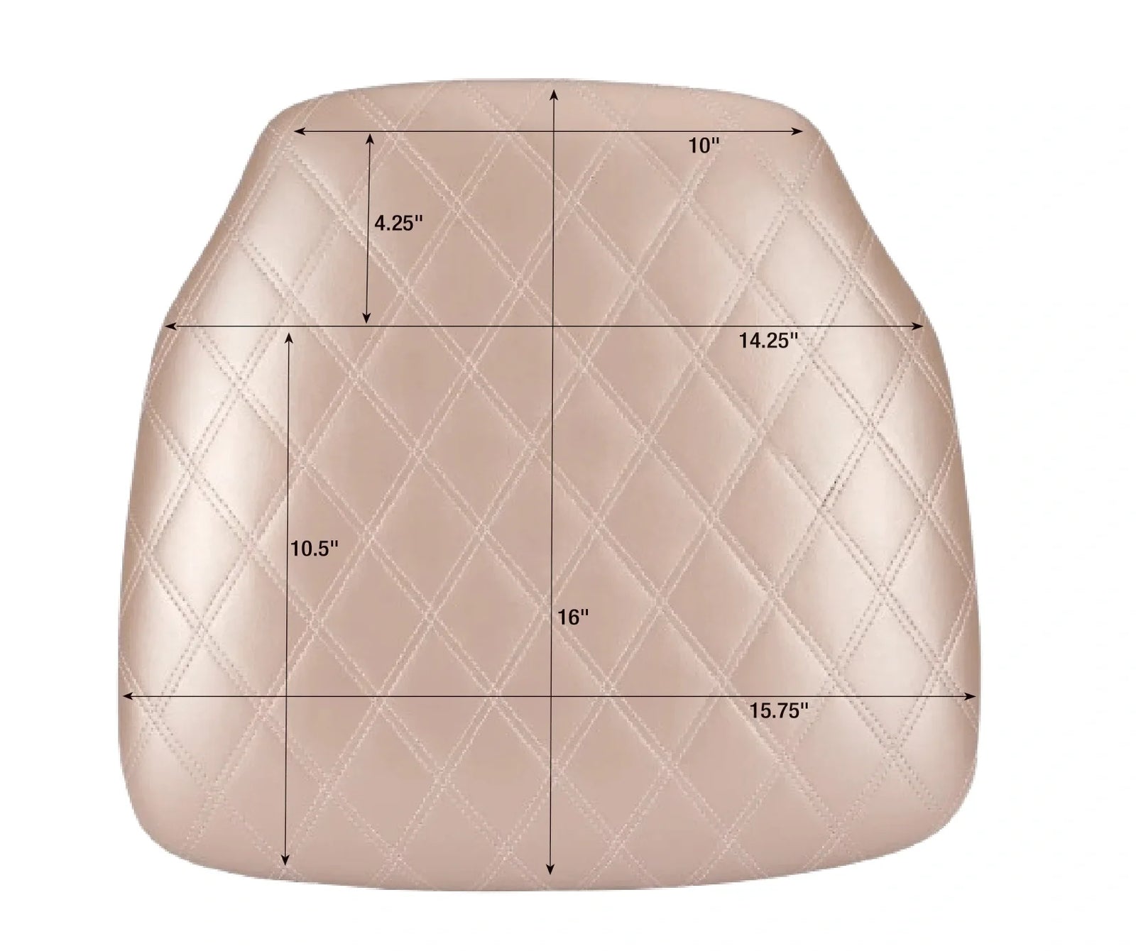 Rose Gold Panel Back Chiavari Cushion with Bentley Stitching and SlipNot™ Technology