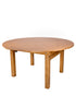 Chestnut 5 Foot (60″) Round Farmhouse Table TFARMRD60-CHESTNUT-S-LEG-AX-T