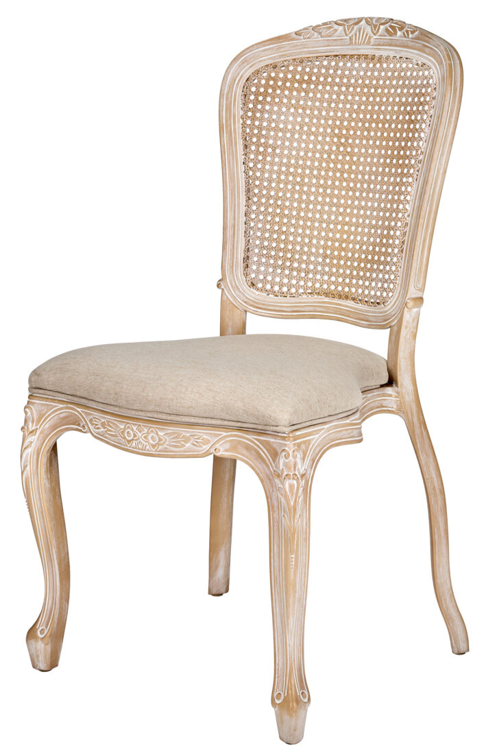 Royal Resin Natural White Washed with Burlap Seat and Natural White Rattan Back_3