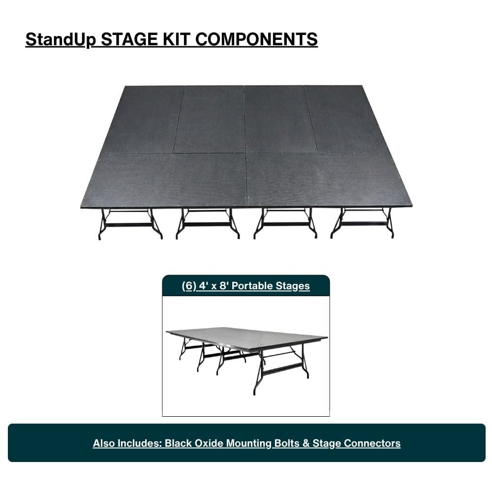 StandUp StandUp 12' x 16' Portable Stage with Square Corners STG-12x16RT-KT