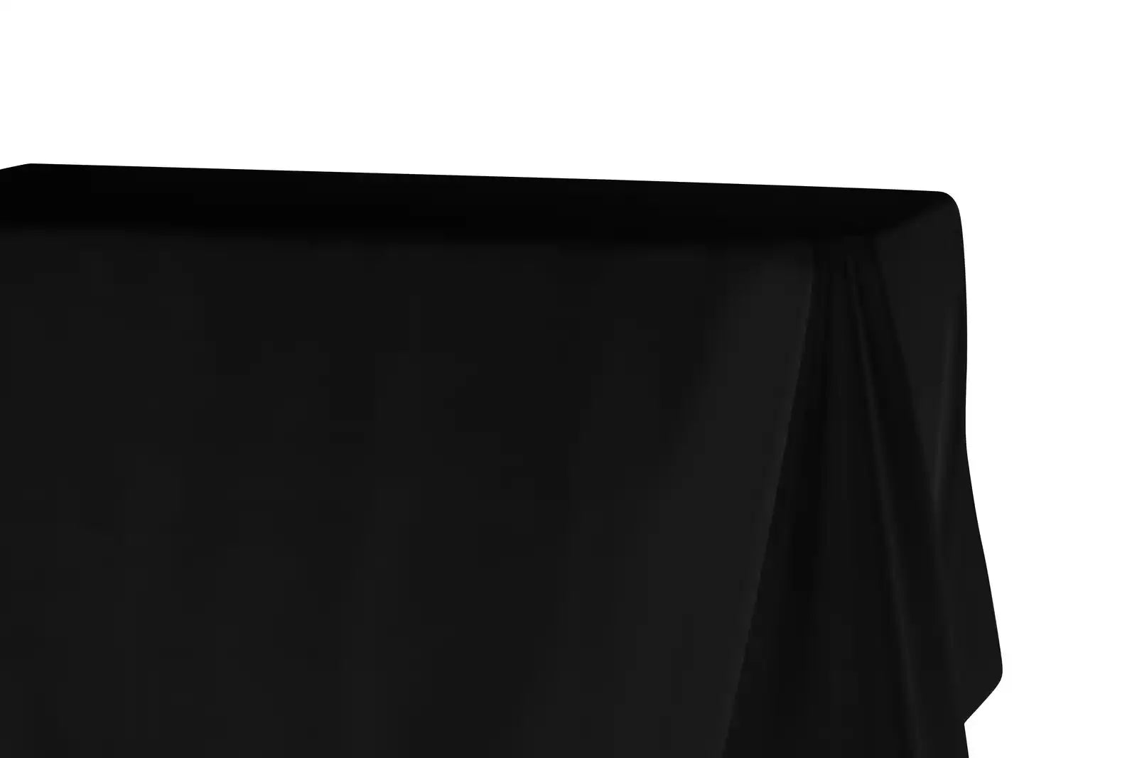 5-Pack Black Polyester Rectangle Tablecloth 190gsm  90" x 132"