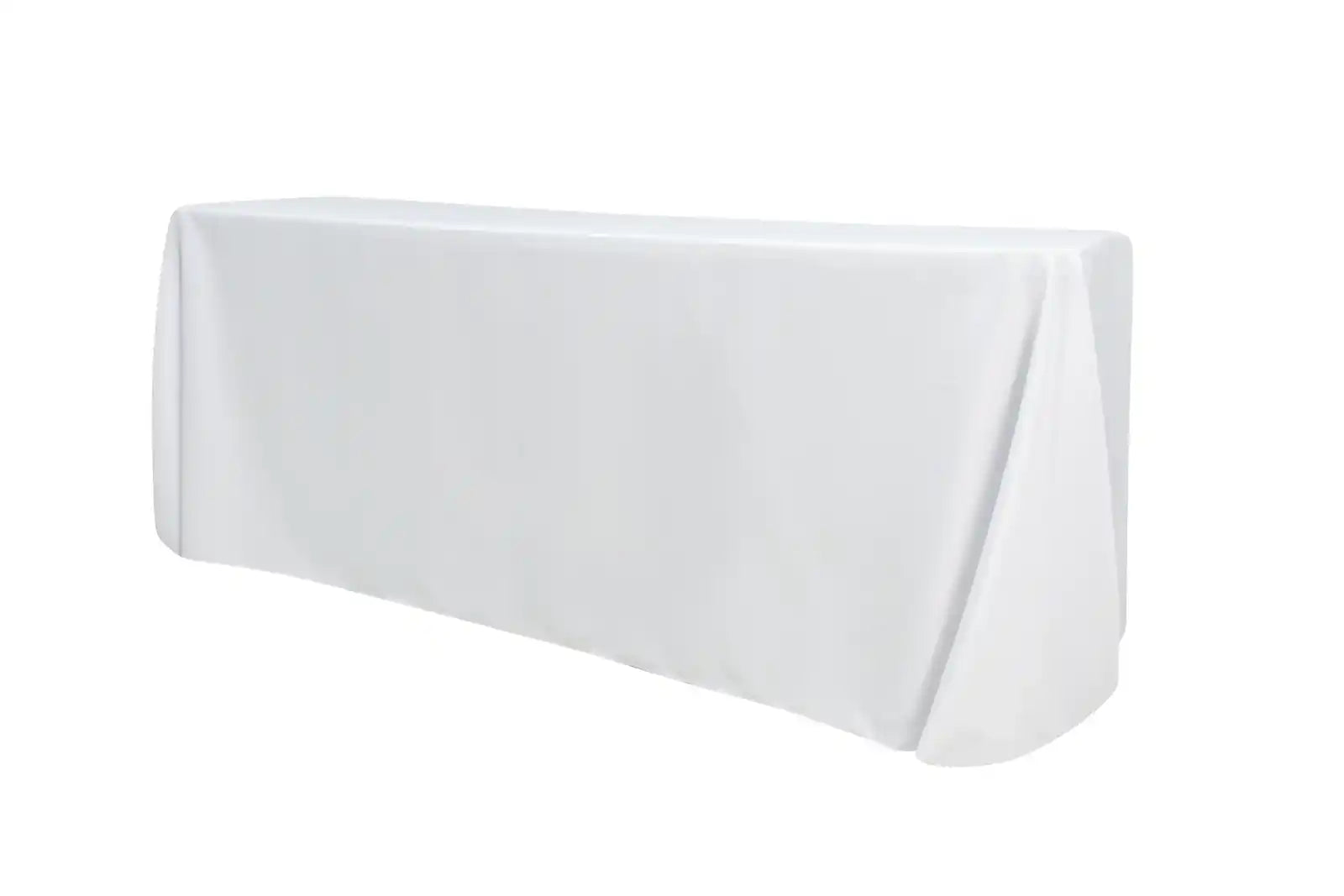 5-Pack White Polyester Rectangle Tablecloth 190gsm 90" x 132"