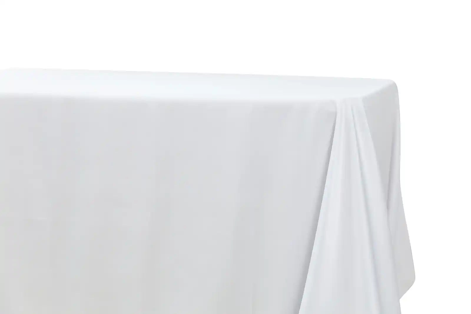 5-Pack White Polyester Rectangle Tablecloth 190gsm 90" x 132"