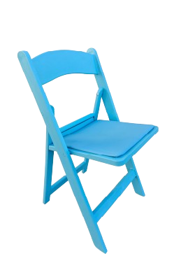 Turquoise Blue with Matching Seat Resin Steel Skeleton Folding Chair