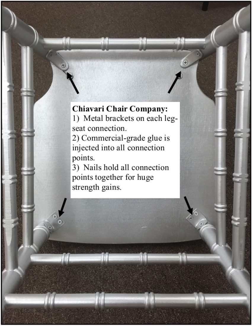 Silver Wood Stacking "ANSI BIFMA Certified" Chiavari Chair