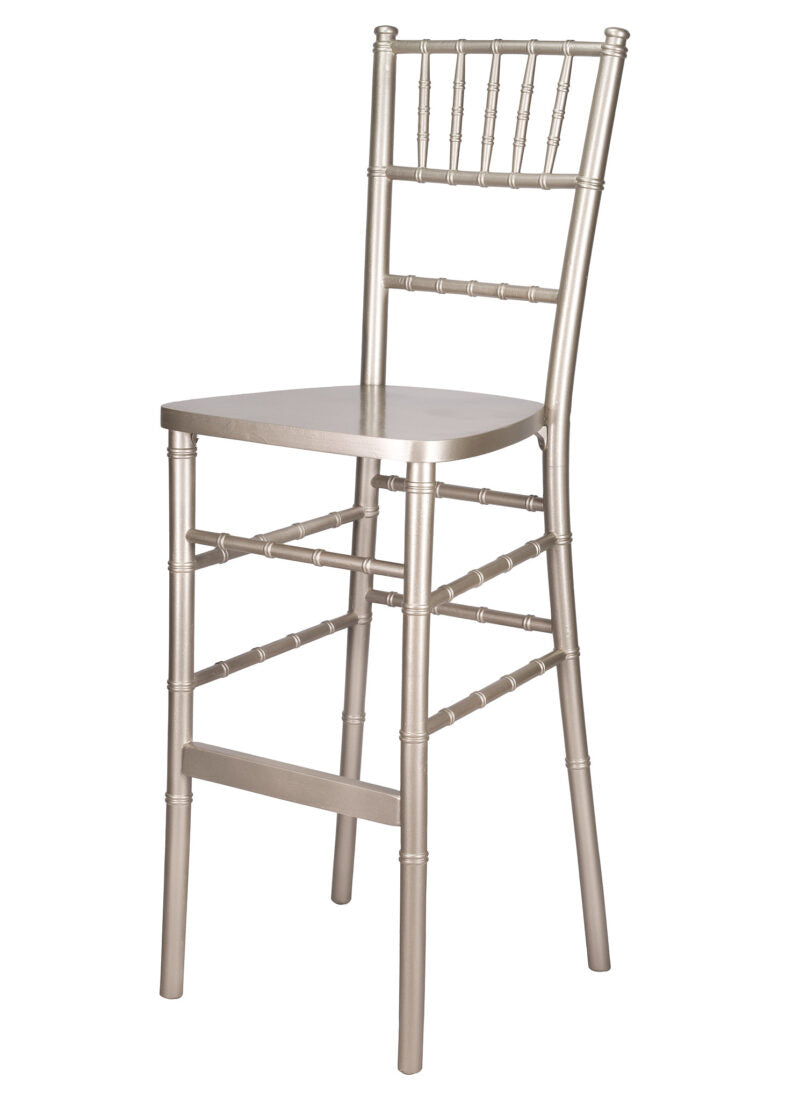 Sparkling Silver Glitter Champagne ToughWood Chiavari Bar Height Barstool by Chivari BCWCHSSP-AX-T