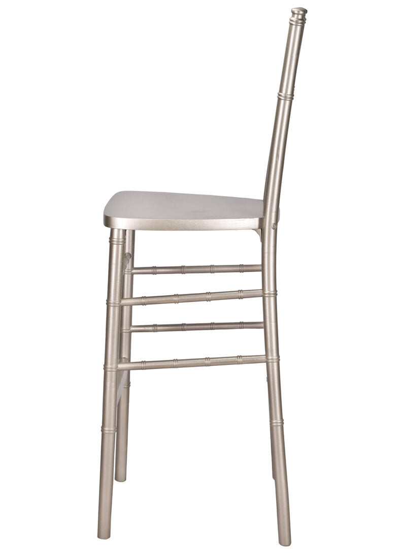 Sparkling Silver Glitter Champagne ToughWood Chiavari Bar Height Barstool by Chivari BCWCHSSP-AX-T