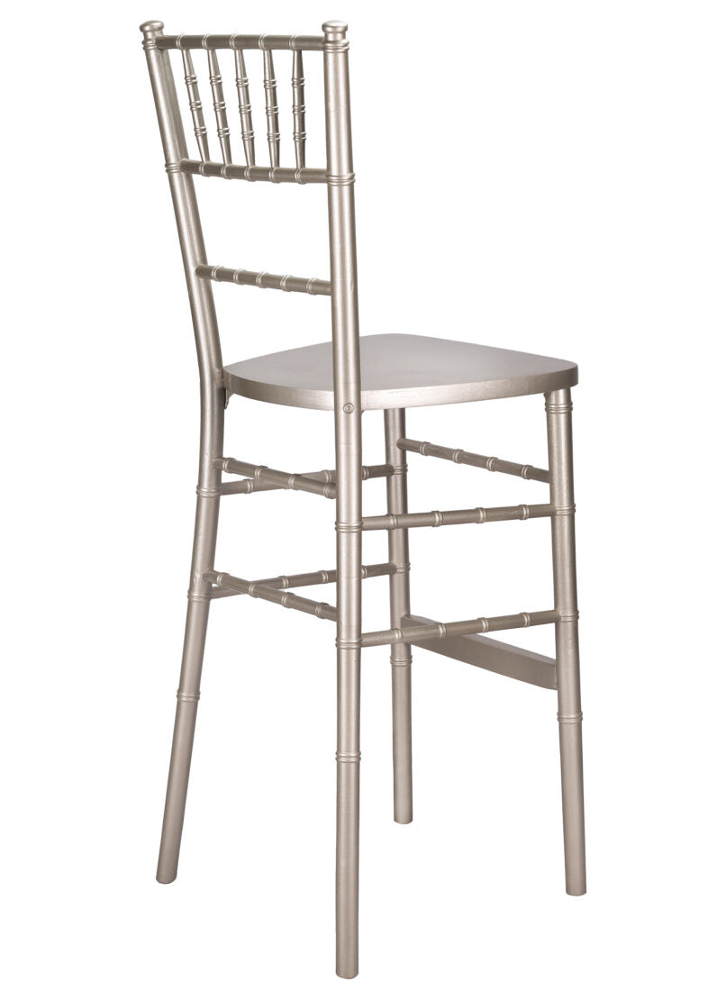 Sparkling Silver Glitter Champagne ToughWood Chiavari Bar Height Barstool by Chivari BCWCHSSP-AX-T