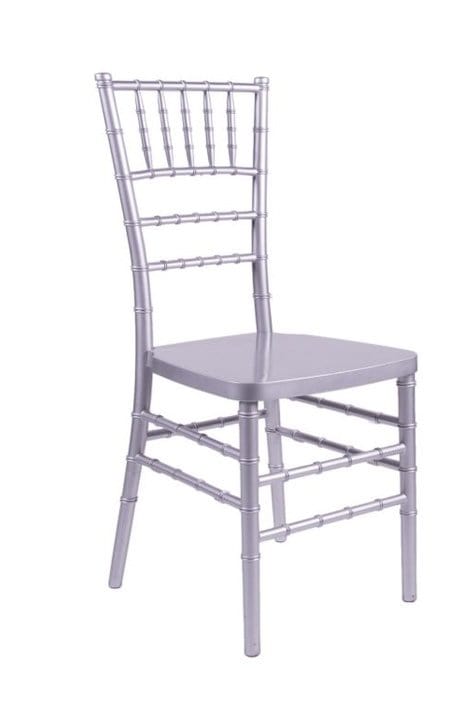 Chivari Silver Resin Steel Skeleton™ Chiavari Chair- 2 Pack - Some Assembly Required CCRS-U2-STEEL-AX-T-2