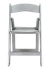 Silver with Silver Vinyl Cushion Resin Folding Chair by Chivari (Per Chair Price Shown – Sold only in Quantities of 4)