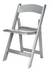 Silver with Silver Vinyl Cushion Resin Folding Chair by Chivari (Per Chair Price Shown – Sold only in Quantities of 4)