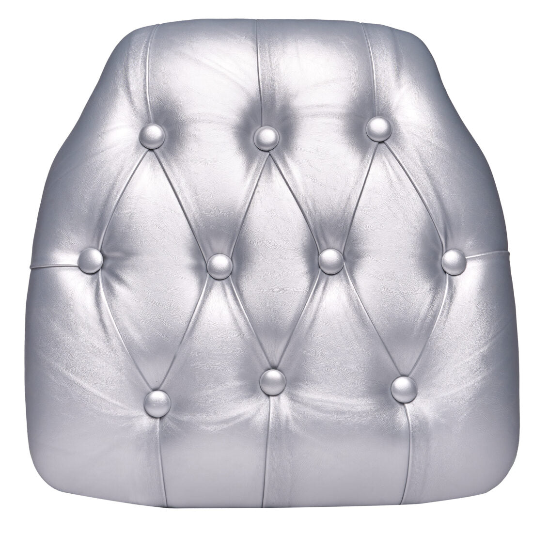 Silver 1.75″ Thick Vinyl Tufted Panel Chiavari Chair Cushion by Chivari CUSHPANVINTUFTSLV-AX-T