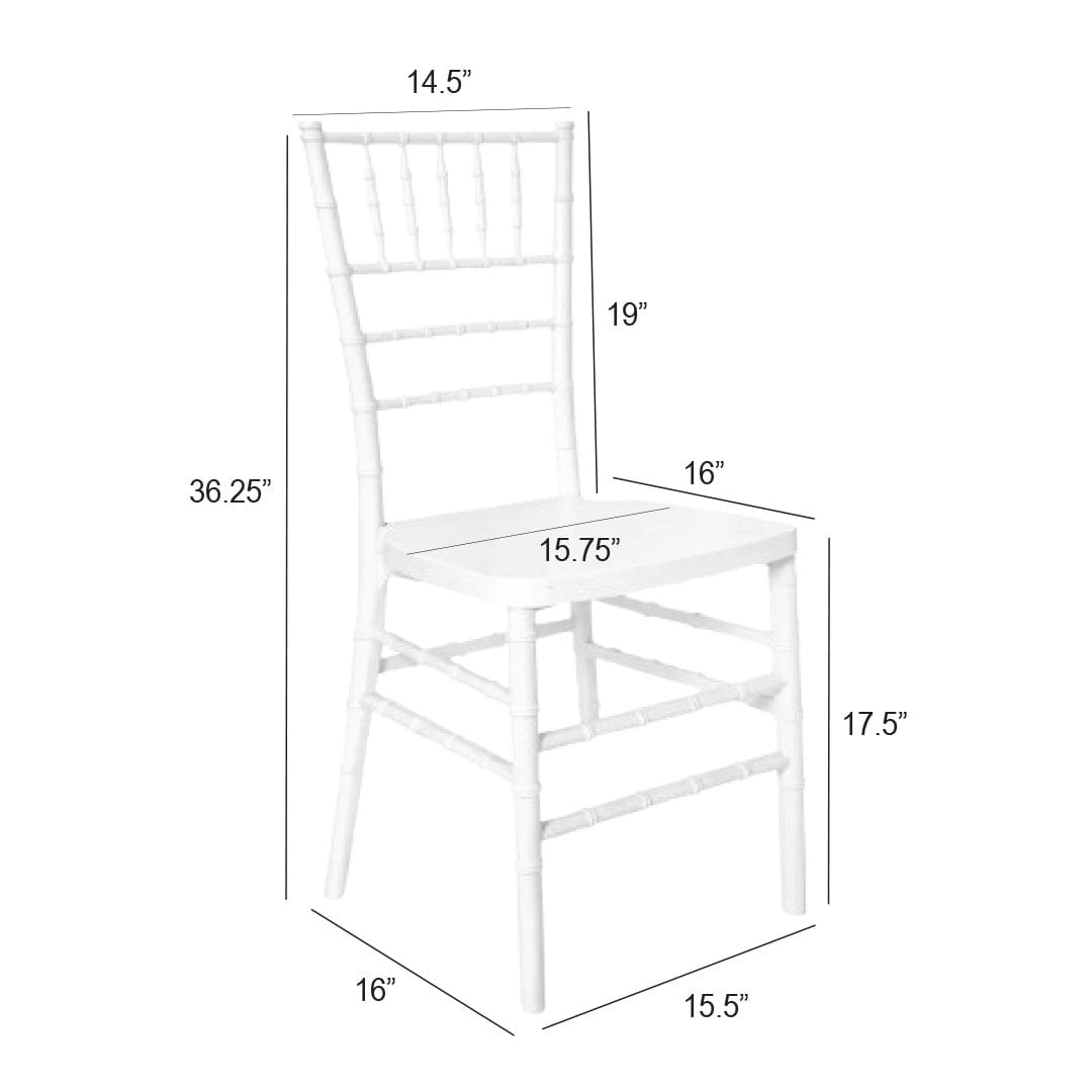 Chivari White ToughResin Chiavari Chair  - 4 Pack - Some Assembly Required CCRW-U-ZG-T-4
