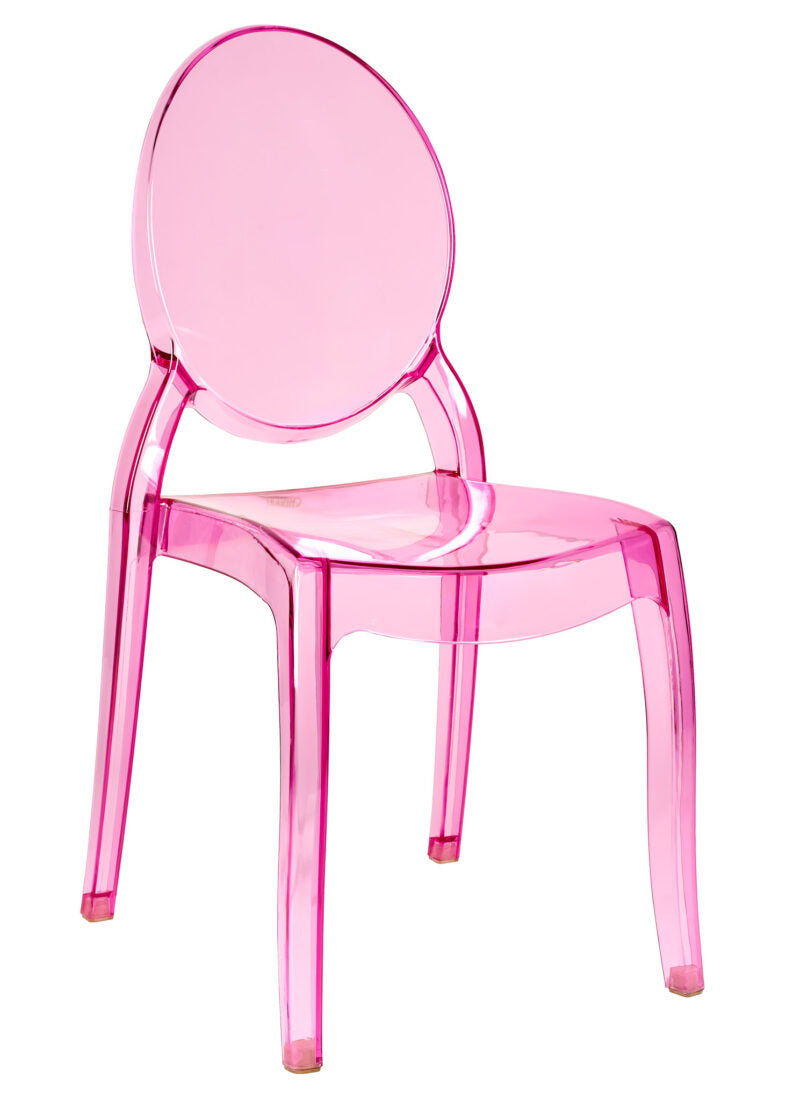 Fuchsia Clear Resin Oval Back Sophia Ghost Chair CGSRFU-ZG-T