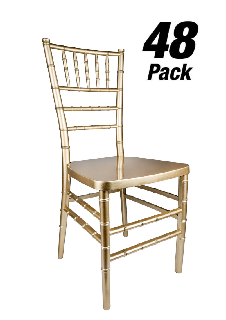 48 Chair Pack, Sparkling Glitter Gold Champagne ToughResin Chiavari Chair CCRCHGSP-MONO-AX-T-48