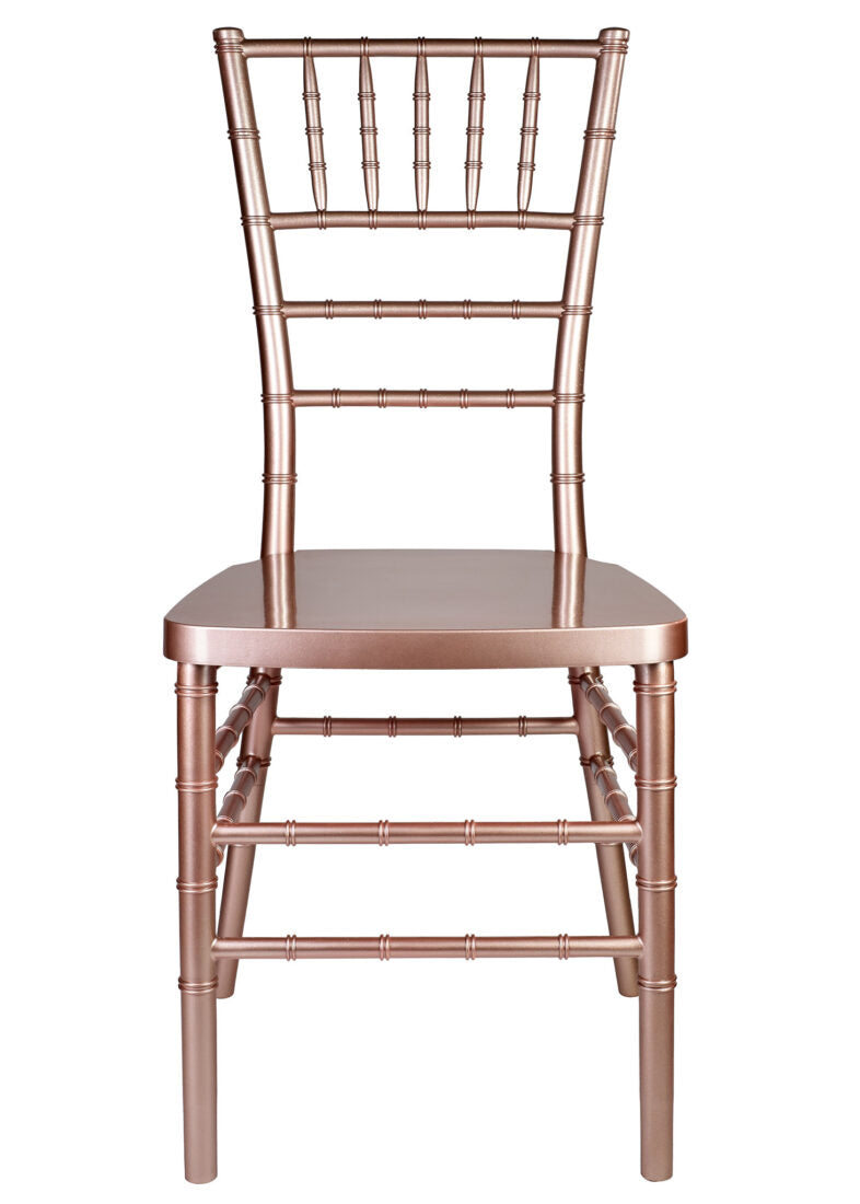 Sparkling Rose Gold Steel Skeleton Resin Chiavari Chair CCRRGSP-STEEL-AX-T