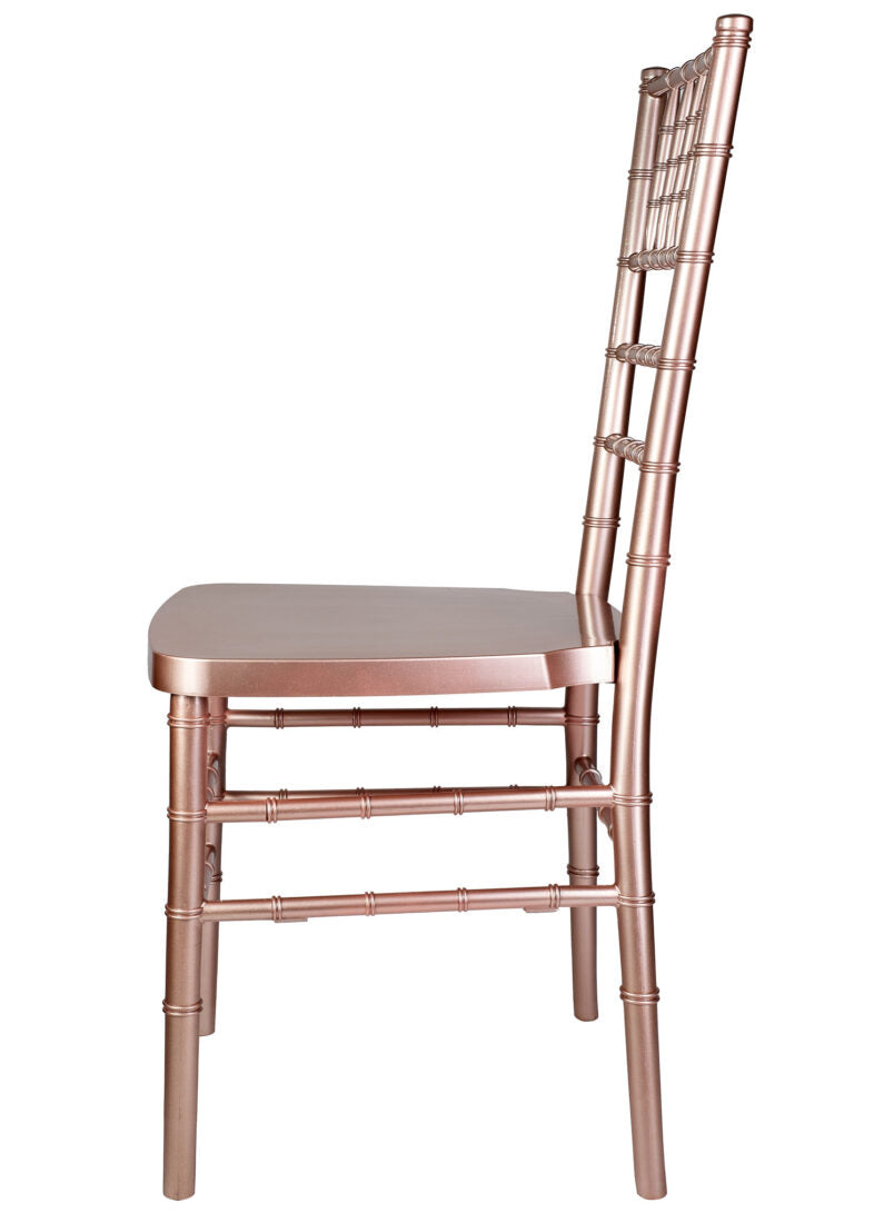 Sparkling Rose Gold Steel Skeleton Resin Chiavari Chair CCRRGSP-STEEL-AX-T