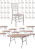 100 Person Luxury Event Package: Includes 100 Sparkling Silver Champagne Resin Steel Skeleton Chiavari Chairs Plus 10 Round 72″ Heavy Duty Banquet Folding Tables Plus a Banquet Table Cart by Chivari PACK100CCRCHSSPSTEEL1072RD-T