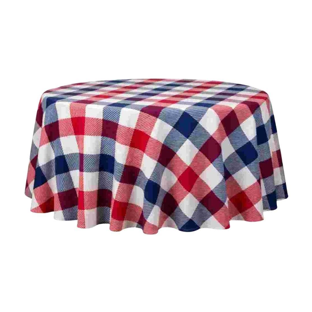 Chivari 132" Round Tablecloth Oxford Colonial Homestead Multi CD01 TBC-72CD01