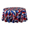 Chivari 132" Round Tablecloth Lamour Matte Satin Patriotic Ribbon TBC-72PN01