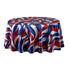 Chivari 132" Round Tablecloth Lamour Matte Satin Patriotic Ribbon TBC-72PN01
