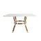 48" x 36" White and Beige French Bistro Table