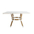 48" x 36" White and Beige French Bistro Table