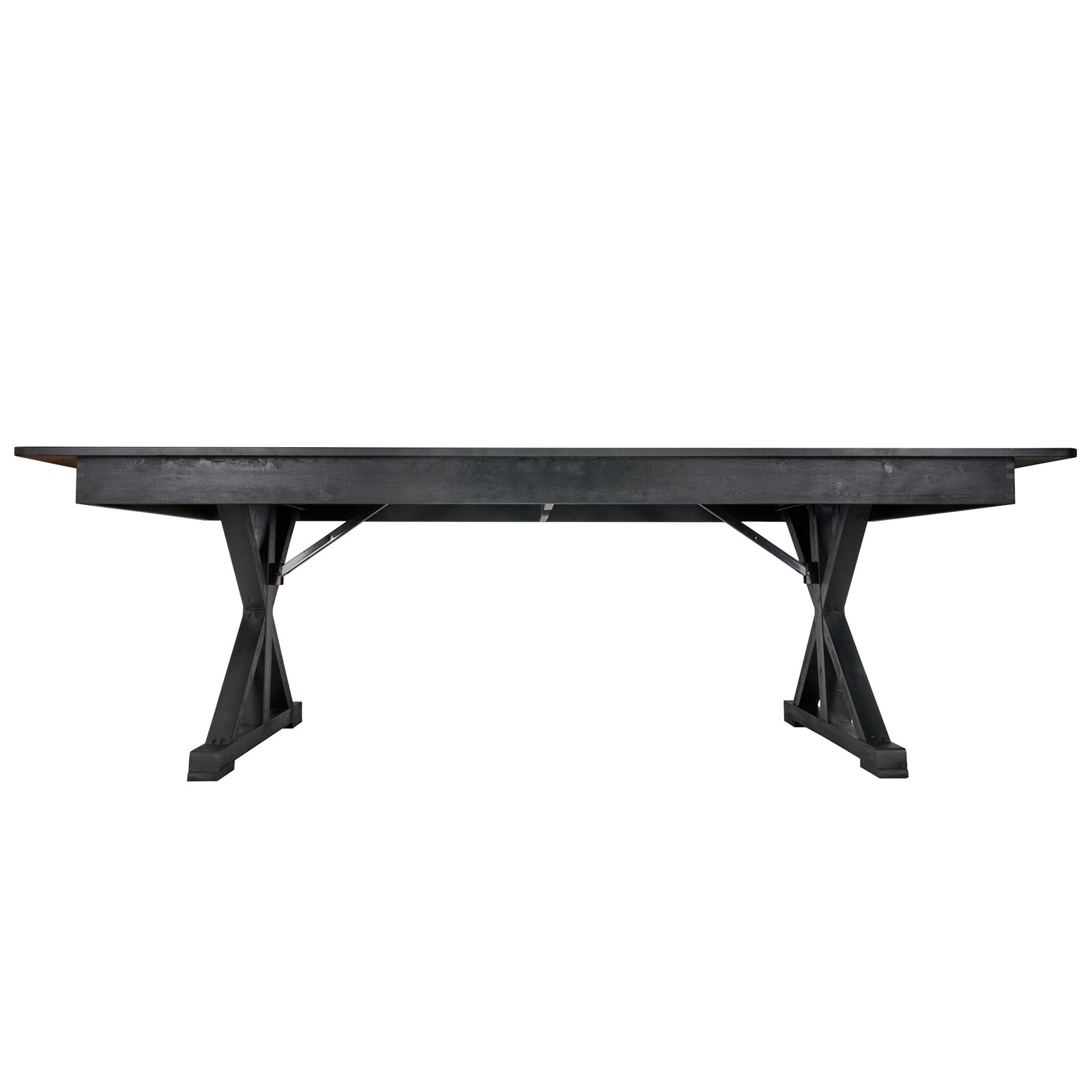 Black 8 Foot (96″ x 40″) X Leg Rectangle Wood Farmhouse Table