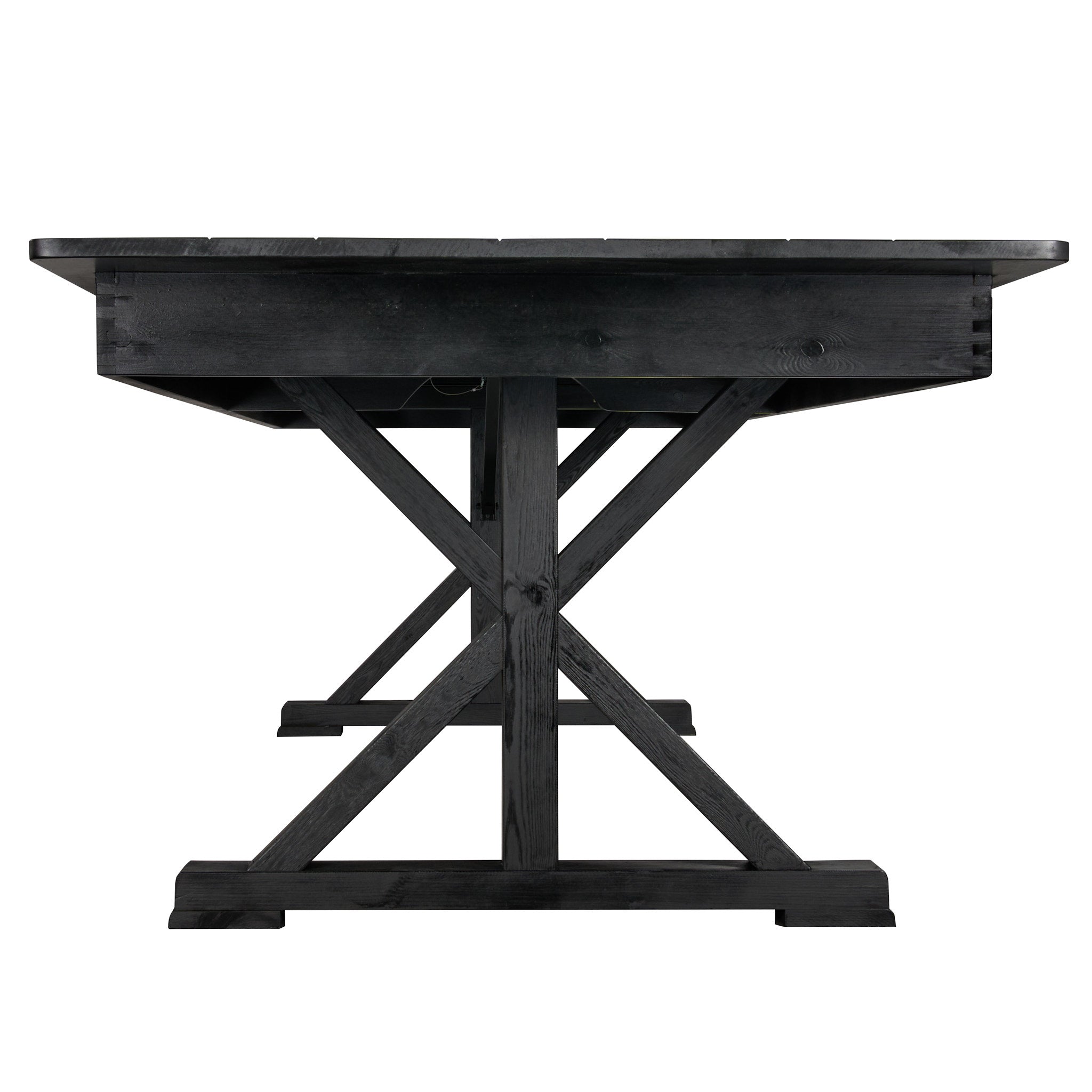 Black 8 Foot (96″ x 40″) X Leg Rectangle Wood Farmhouse Table